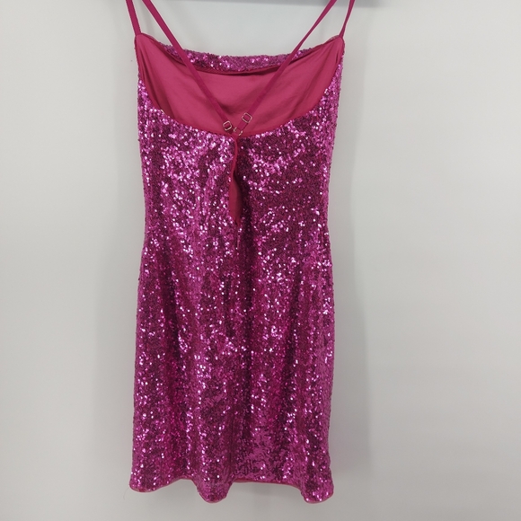 BCBGMAXAZRIA Womens Sequined Party Mini Dress - Picture 5 of 9
